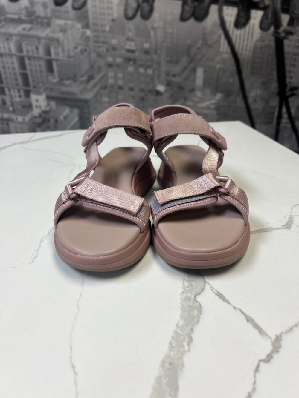 HOFF Ibiza Blush Pink Sport Sandals Size 7.5 EU 38Velcro Strap Comfort Platform - Picture 4 of 11